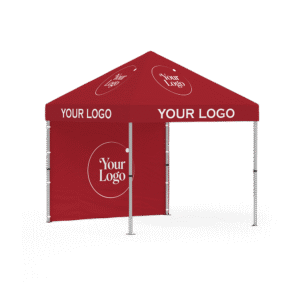 10×10 FT Custom Canopy Tent with Back Wall – Full-Color Printing, Outdoor Trade Show & Market Booth Tent