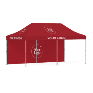 10×20 FT Custom Printed Canopy with Back Wall – Extra-Large Vendor Tent for Trade Shows & Exhibitions