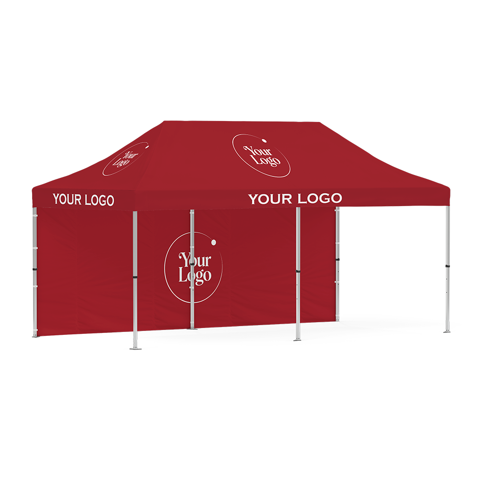 10×20 FT Custom Printed Canopy with Back Wall – Extra-Large Vendor Tent for Trade Shows & Exhibitions